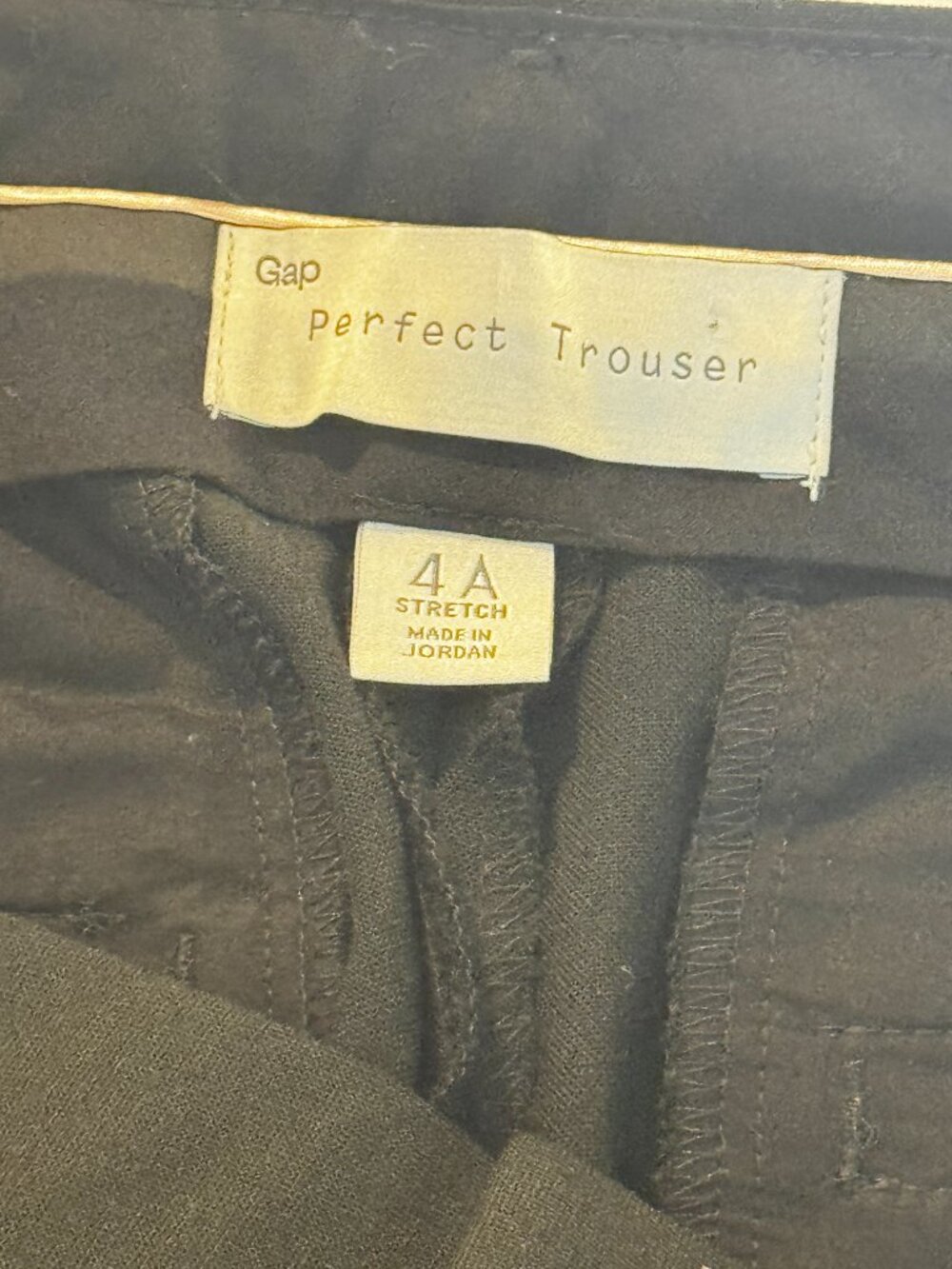 Gap "Perfect Trouser" 2010 Black Wide Leg Dress Pants Tailored EUC Size 4A - Picture 5 of 9